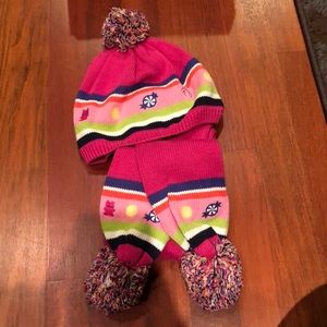 Girls 8&up Gymboree Hat and Scarf Set with Pom Pom